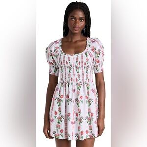 NWT HILL HOUSE  NAIA NAP DRESS - Red Shell Vine Stripe Cotton